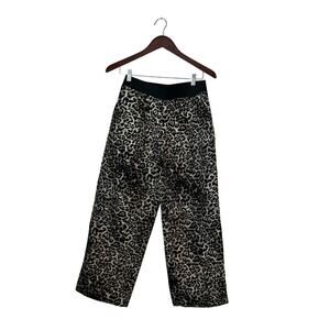 All Saints Jemi Leppo Trouser Wide Leg Cropped Metallic Animal Print Pants 6